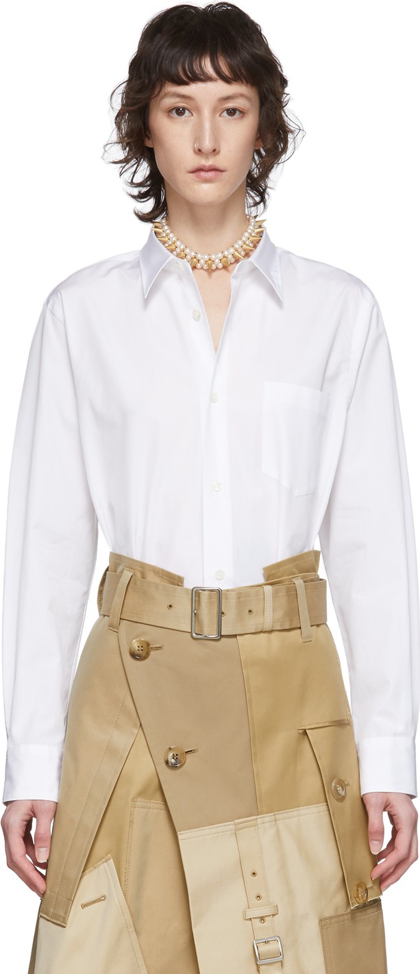 Junya Watanabe White Cotton Broad Shirt