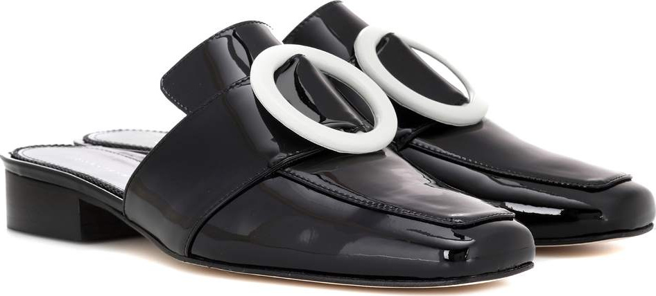 Dorateymur Petrol patent leather mules