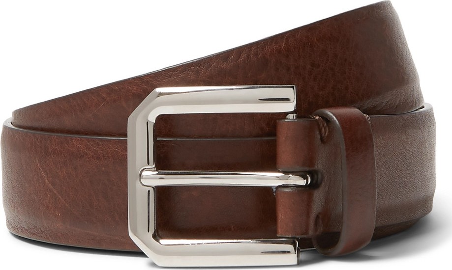 Brunello Cucinelli 3cm Brown Leather Belt Brunello Cucinelli 3cm Brown Leather Belt