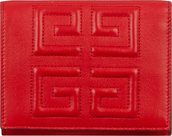 Givenchy Emblem Colorblock Leather 3-Fold Wallet