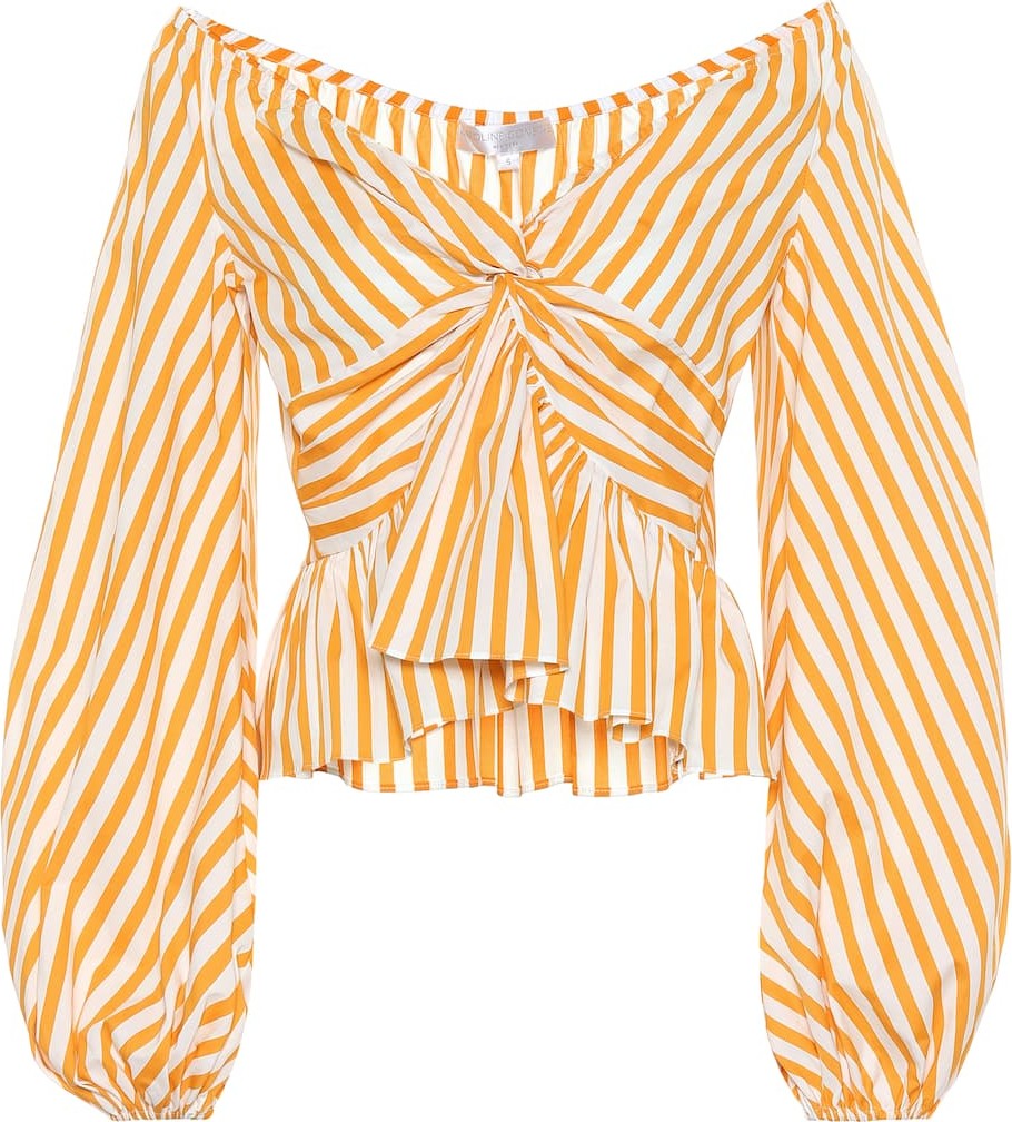 Caroline Constas Onira striped stretch cotton top