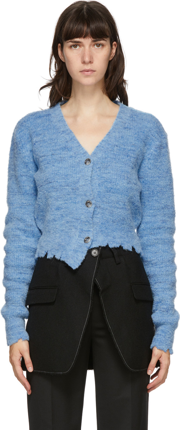 Andersson Bell - Blue Alpaca Asymmetrical Cardigan