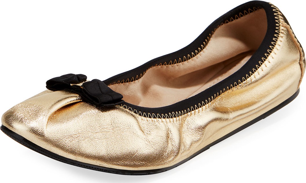 Salvatore Ferragamo My Joy Silky Leather Ballet Flats