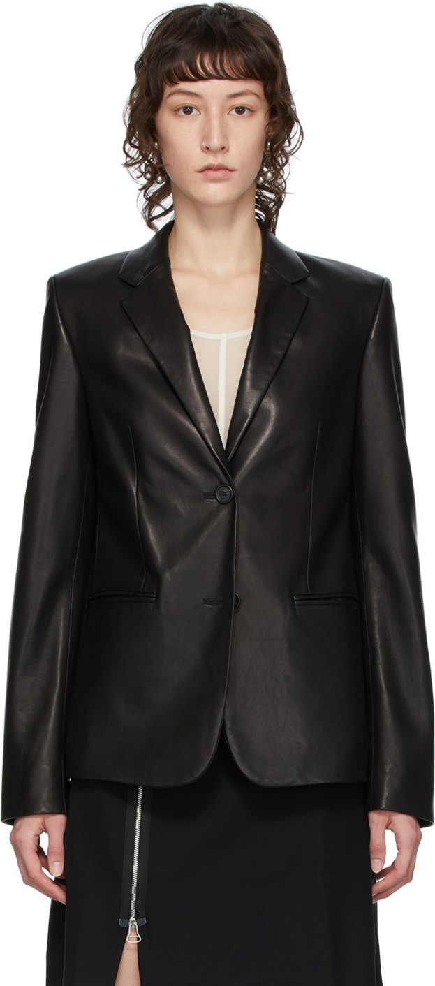 Helmut Lang Black Lambskin Blazer