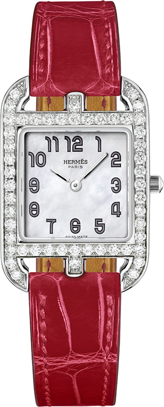 HERMÈS Cape Cod Diamond, Stainless Steel & Alligator Strap