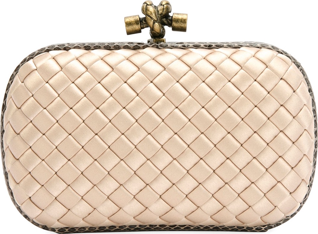 Bottega Veneta Small Knot Satin Clutch