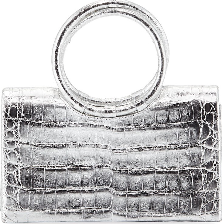 Nancy Gonzalez Crocodile Circle Handle Clutch Bag