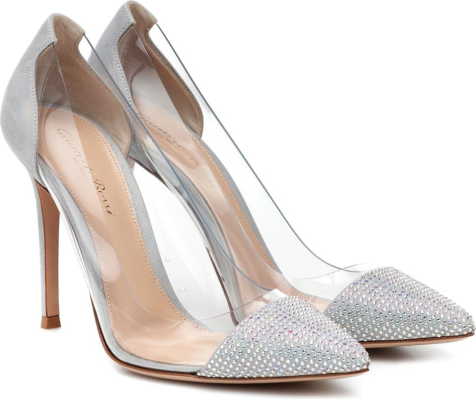 Gianvito Rossi Plexi 105 embellished pumps