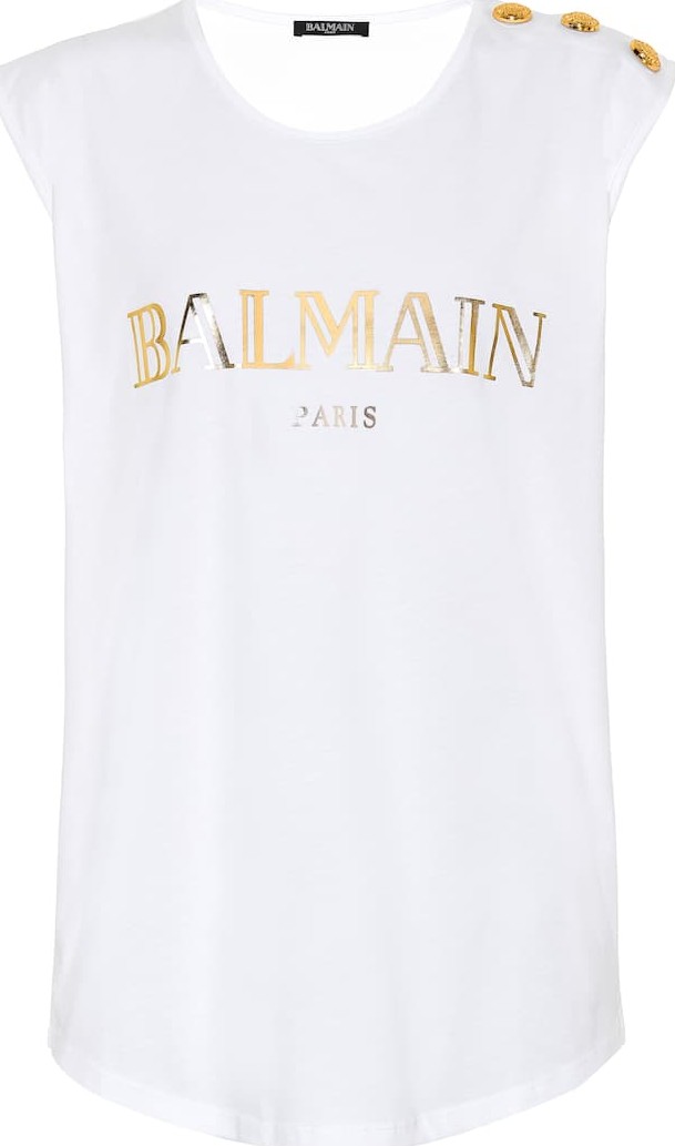 Balmain Printed cotton top