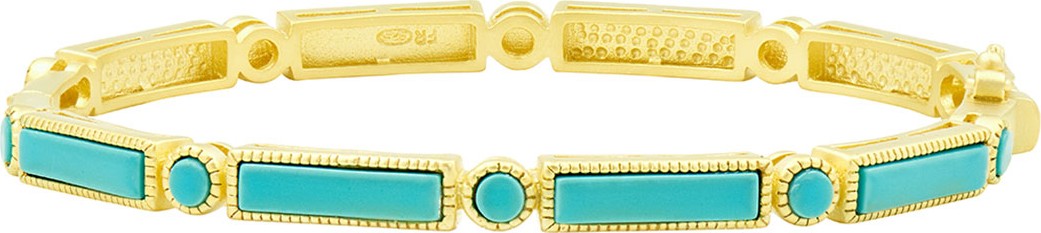 Freida Rothman Color Theory Baguette Bar Hinge Bangle, Turquoise