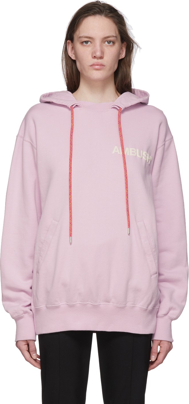 Ambush SSENSE Exclusive Pink Logo Hoodie