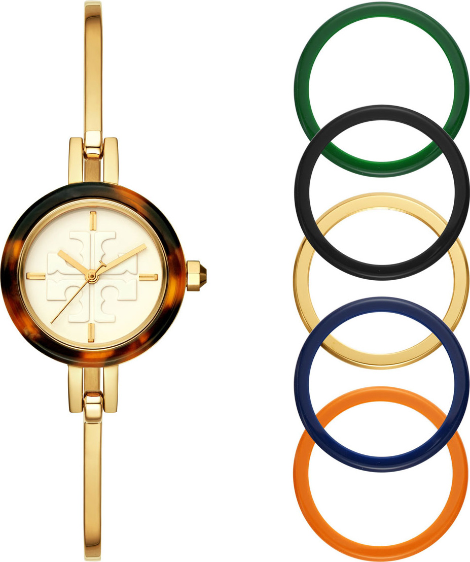 Tory Burch The Gigi Bangle Watch with Interchangeable Top Rings Tory Burch The Gigi Bangle Watch with Interchangeable Top Rings
