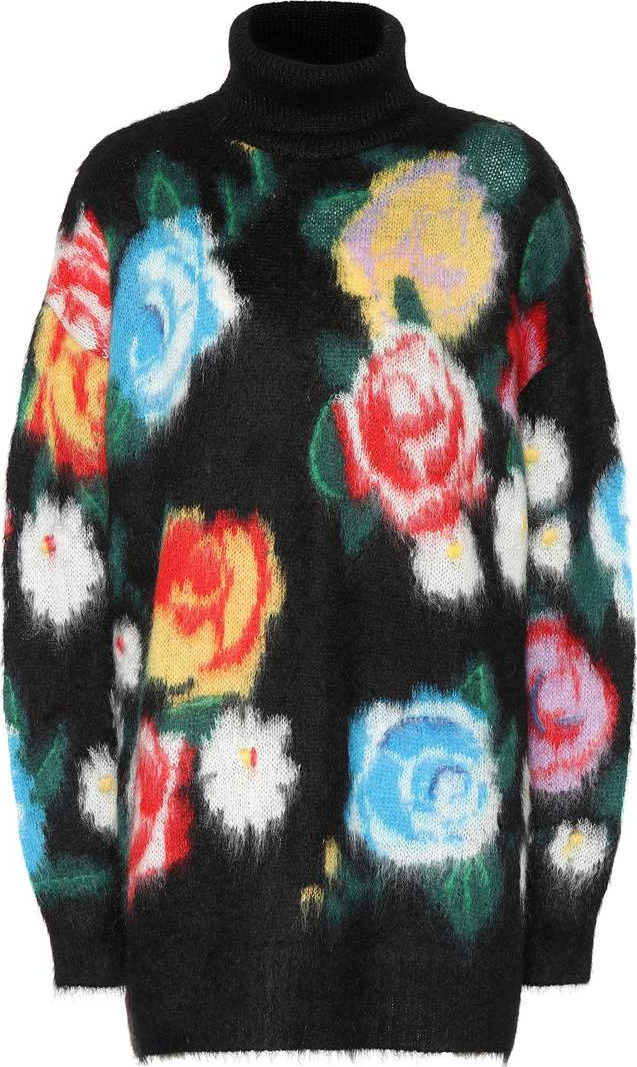 Miu Miu Rose intarsia mohair-blend sweater