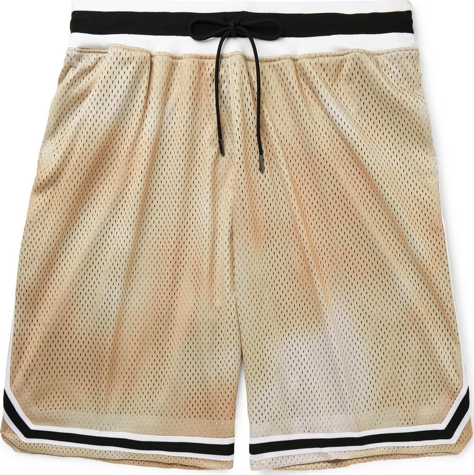 John Elliott Tie-Dyed Mesh Drawstring Shorts