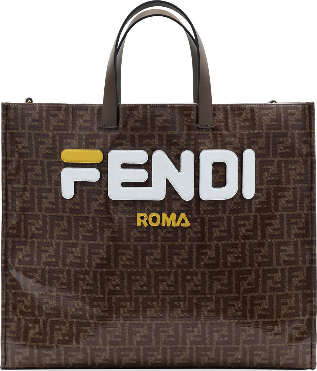 Fendi Runway Collection Large Calf and Canvas Tote Bag