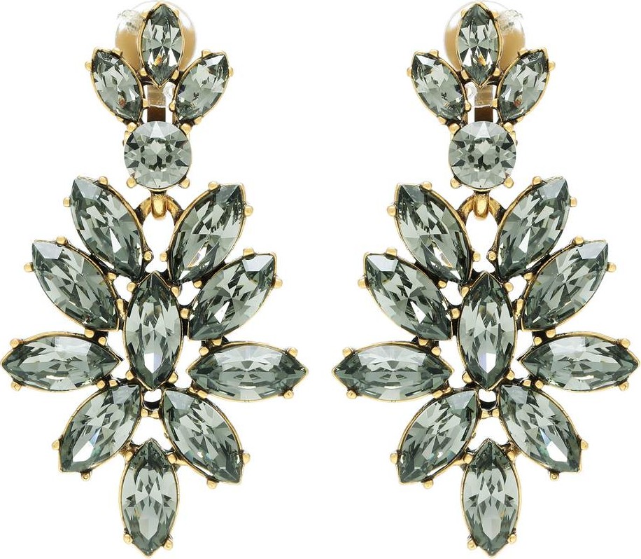 Oscar De La Renta Crystal-embellished clip-on earrings
