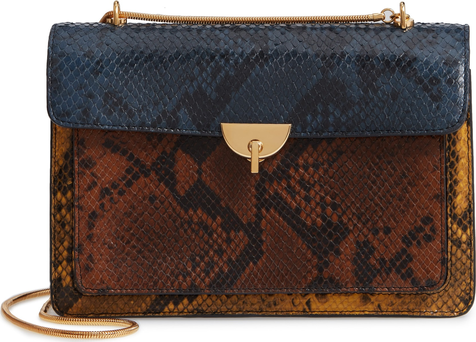 Dries Van Noten Croc Embossed Leather Shoulder Bag