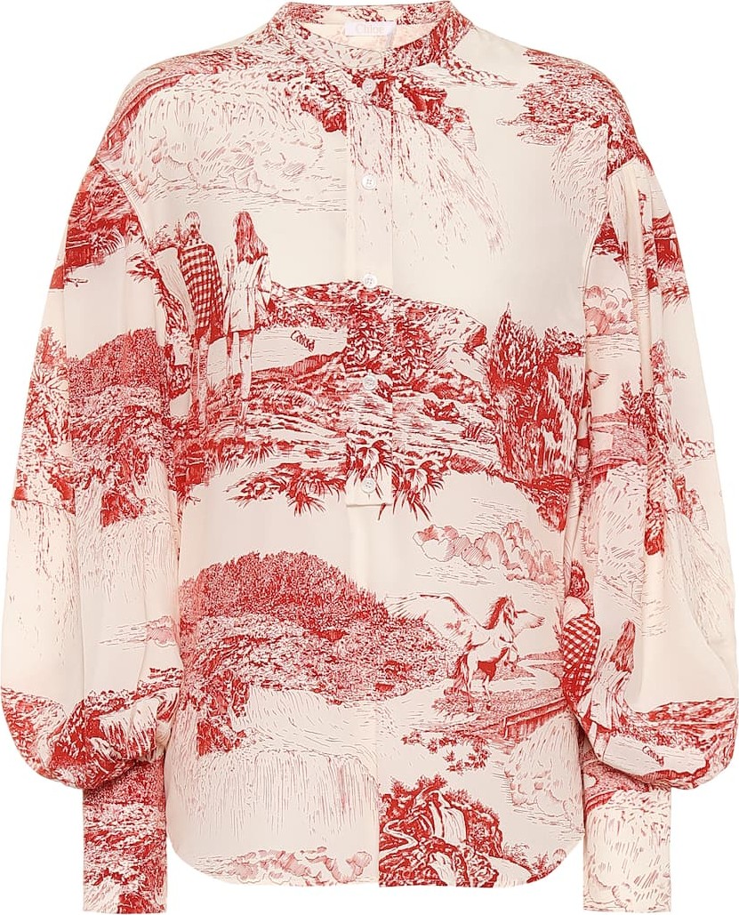 Chloe Printed silk blouse