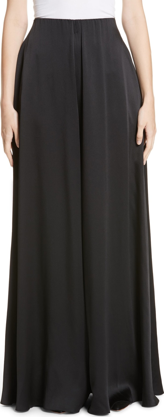 Rosetta Getty Crepe Back Satin Palazzo Pants