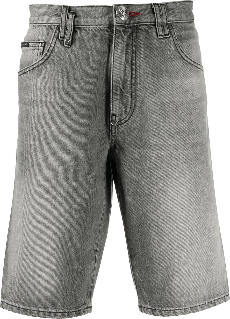 Philipp Plein - Hexagon logo denim shorts 