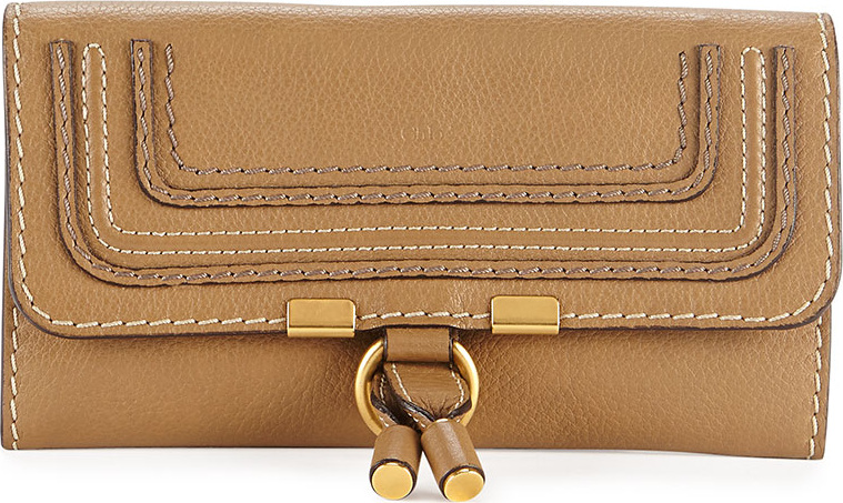 Chloe Marcie Continental Flap Wallet, Brown
