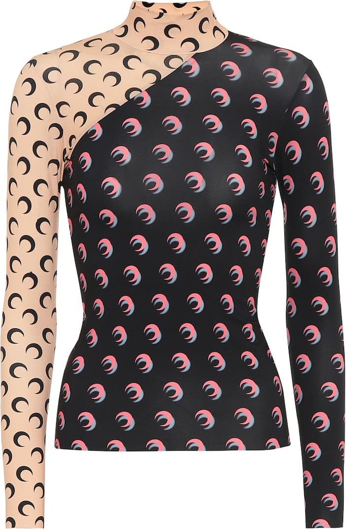 Marine Serre Printed stretch-jersey top