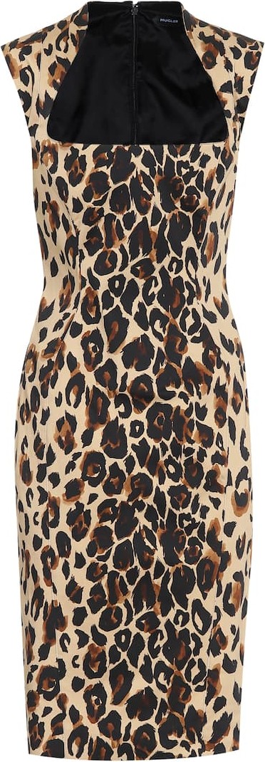 Mugler Leopard-print cotton midi dress