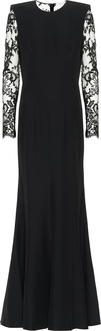 Alexander McQueen Crêpe and lace gown