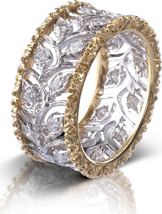 Buccellati Ramage Eternelle Diamond Leaf Ring
