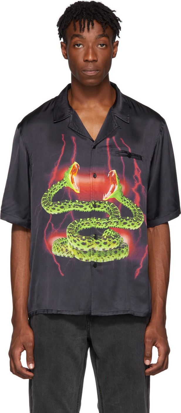 Stolen Girlfriends Club SSENSE Exclusive Black Lightning Hawaiian Shirt