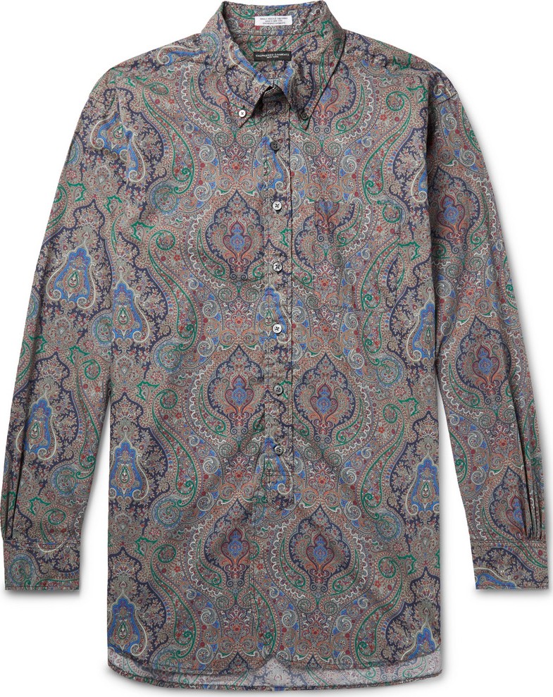 Engineered Garments Button-Down Collar Paisley-Print Cotton-Poplin Shirt