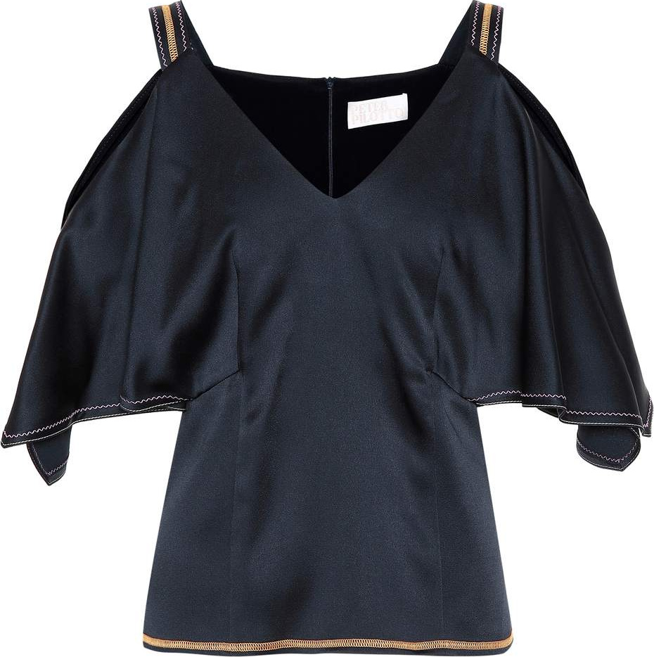 Peter Pilotto Satin cold-shoulder top