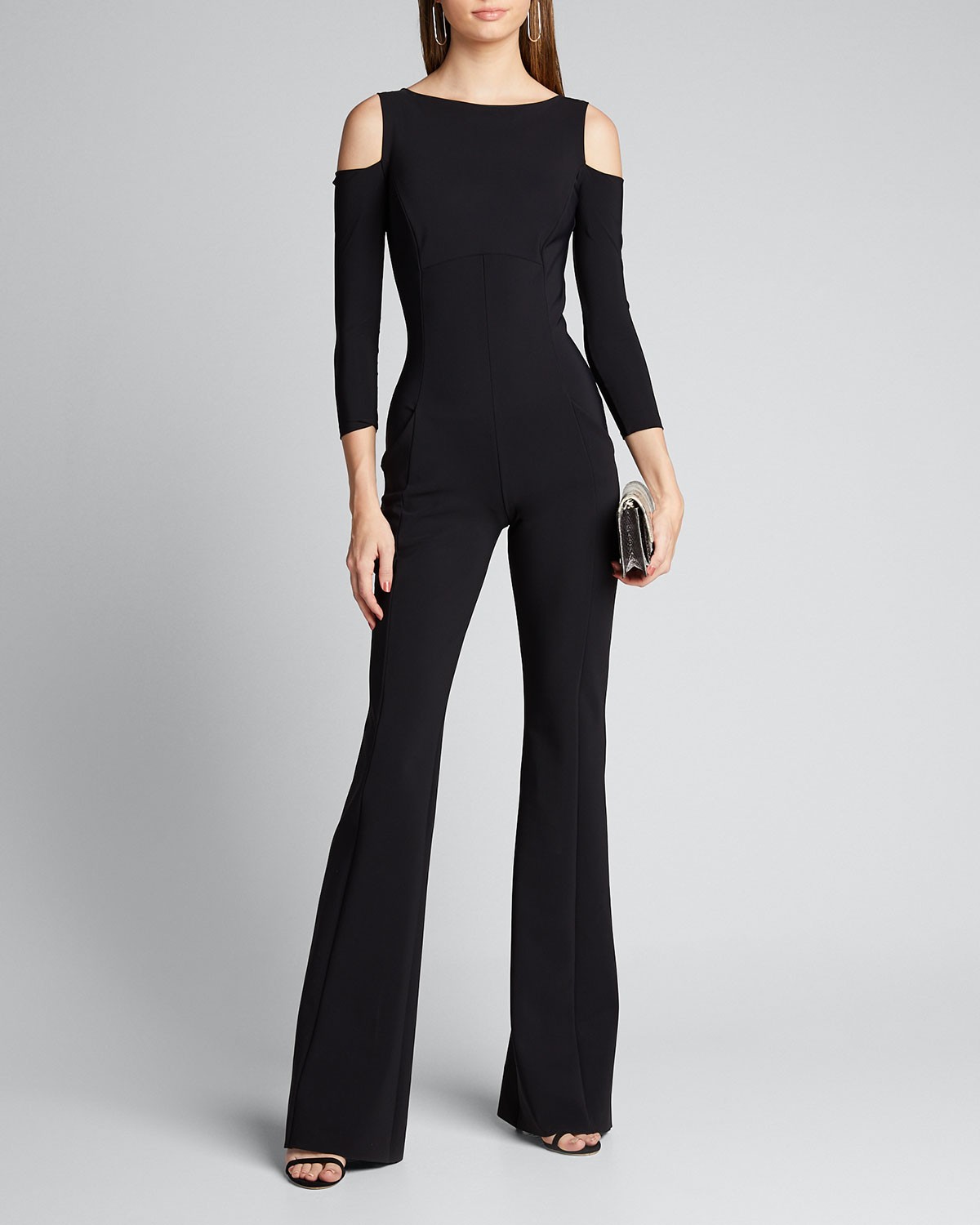 La Petite Robe di Chiara Boni Cold Shoulder Long-Sleeve Jumpsuit