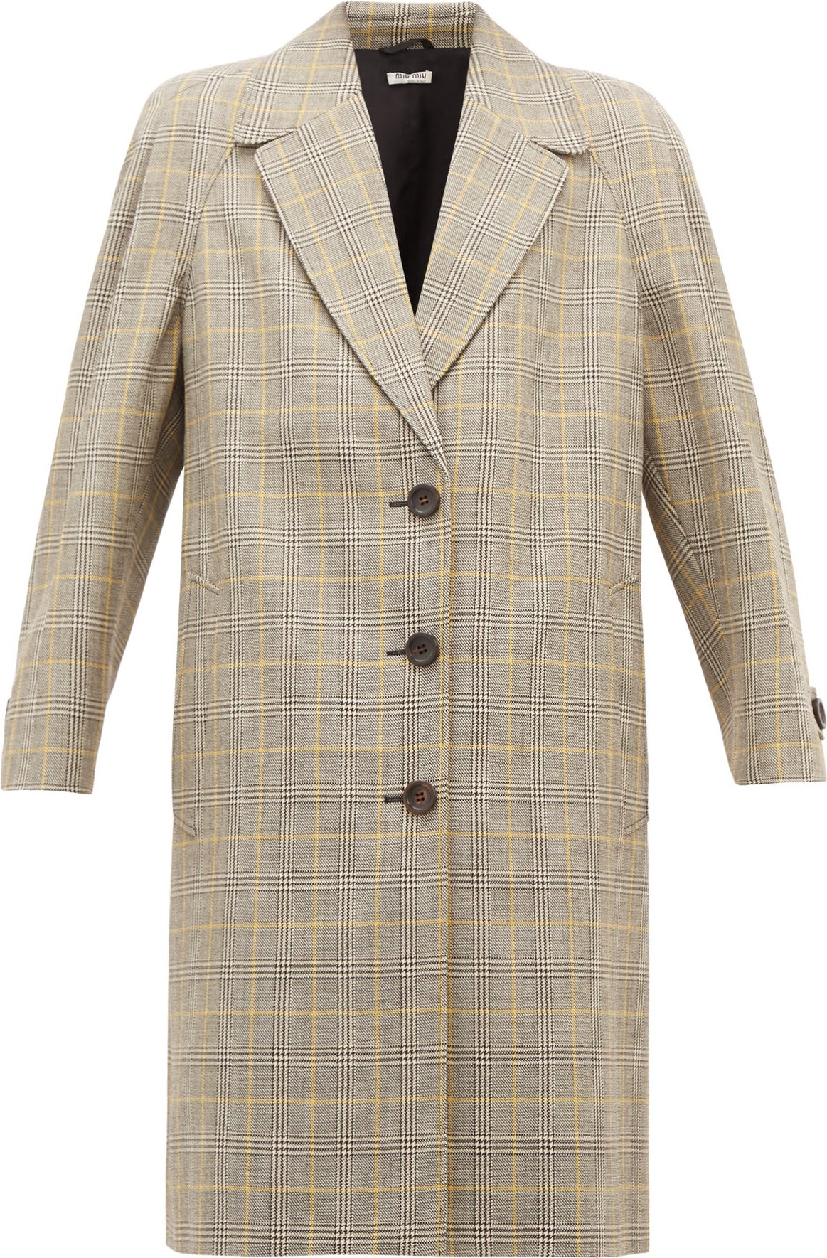 Miu Miu Prince of Wales-check virgin wool coat