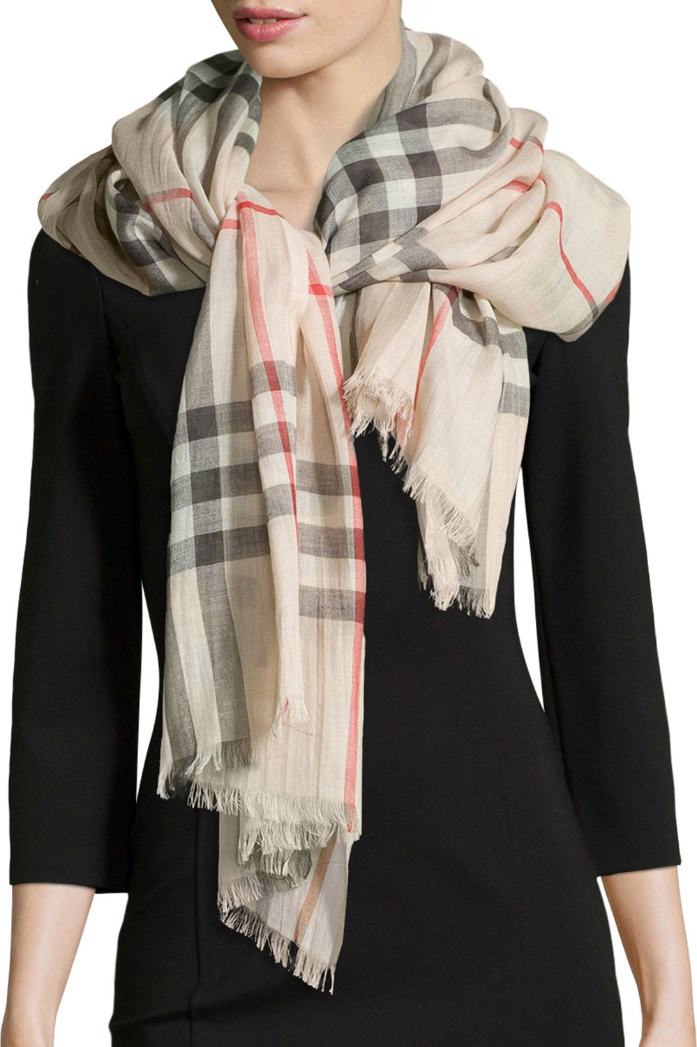 Burberry London England Giant Check Gauze Scarf