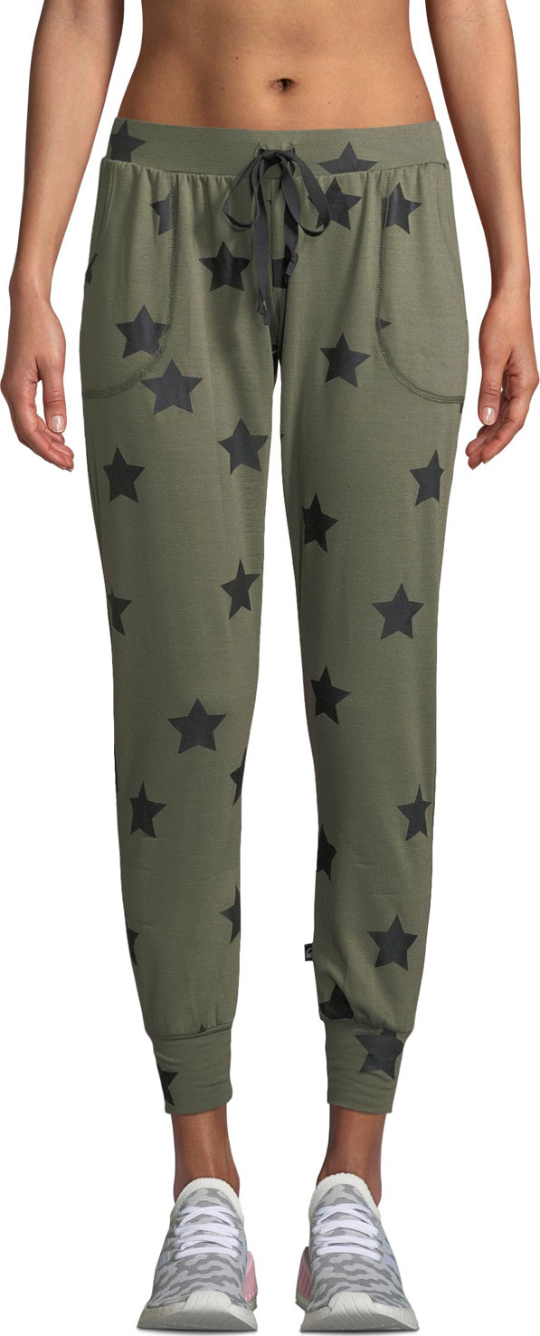 Terez Star-Print Drawstring Jogger Pants