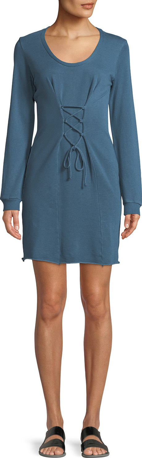 Lanston Corset Long-Sleeve Mini Dress