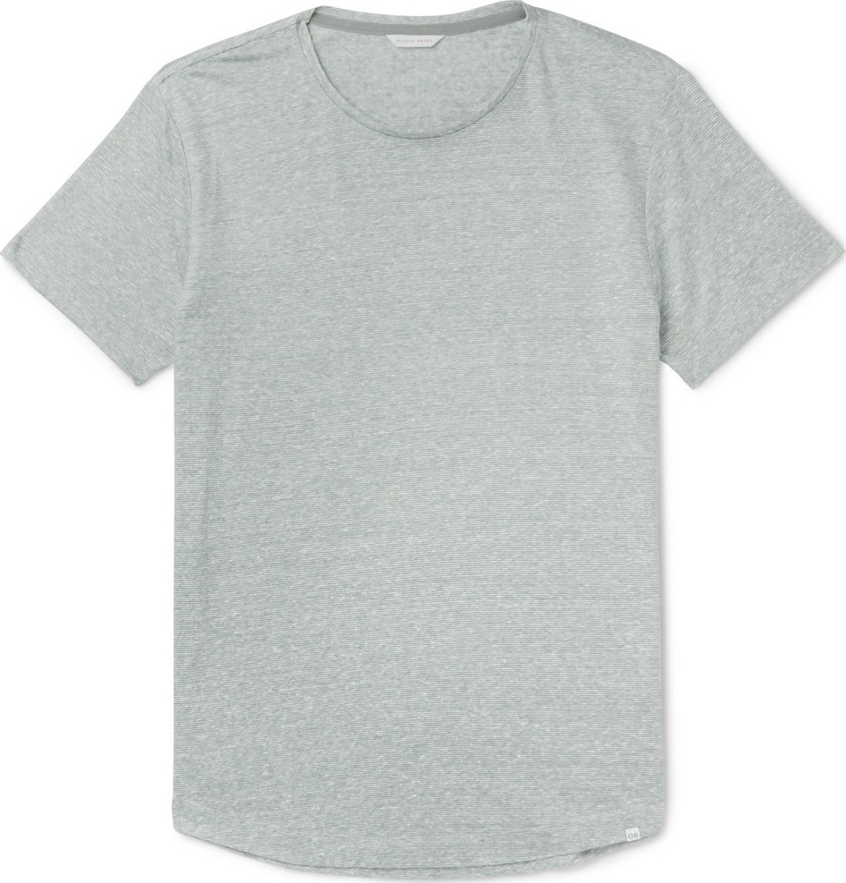 Orlebar Brown OB-T Slim-Fit Striped Linen-Jersey T-Shirt Orlebar Brown OB-T Slim-Fit Striped Linen-Jersey T-Shirt