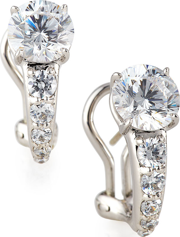 Fantasia by DeSerio Tapered CZ Crystal Earrings