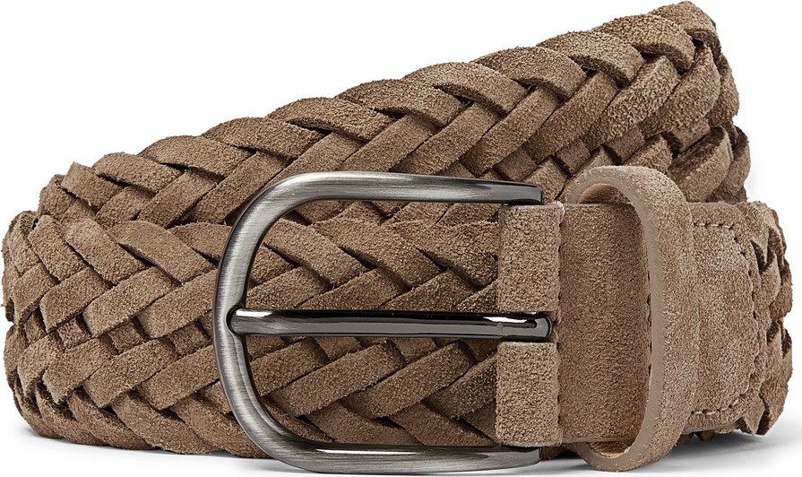 Anderson's 3.5cm Camel Woven Suede Belt