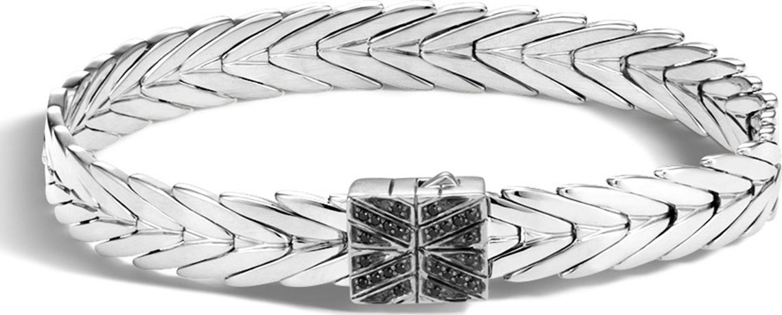 John Hardy Modern Chain Silver Lava 8mm Bracelet with Spinel Clasp