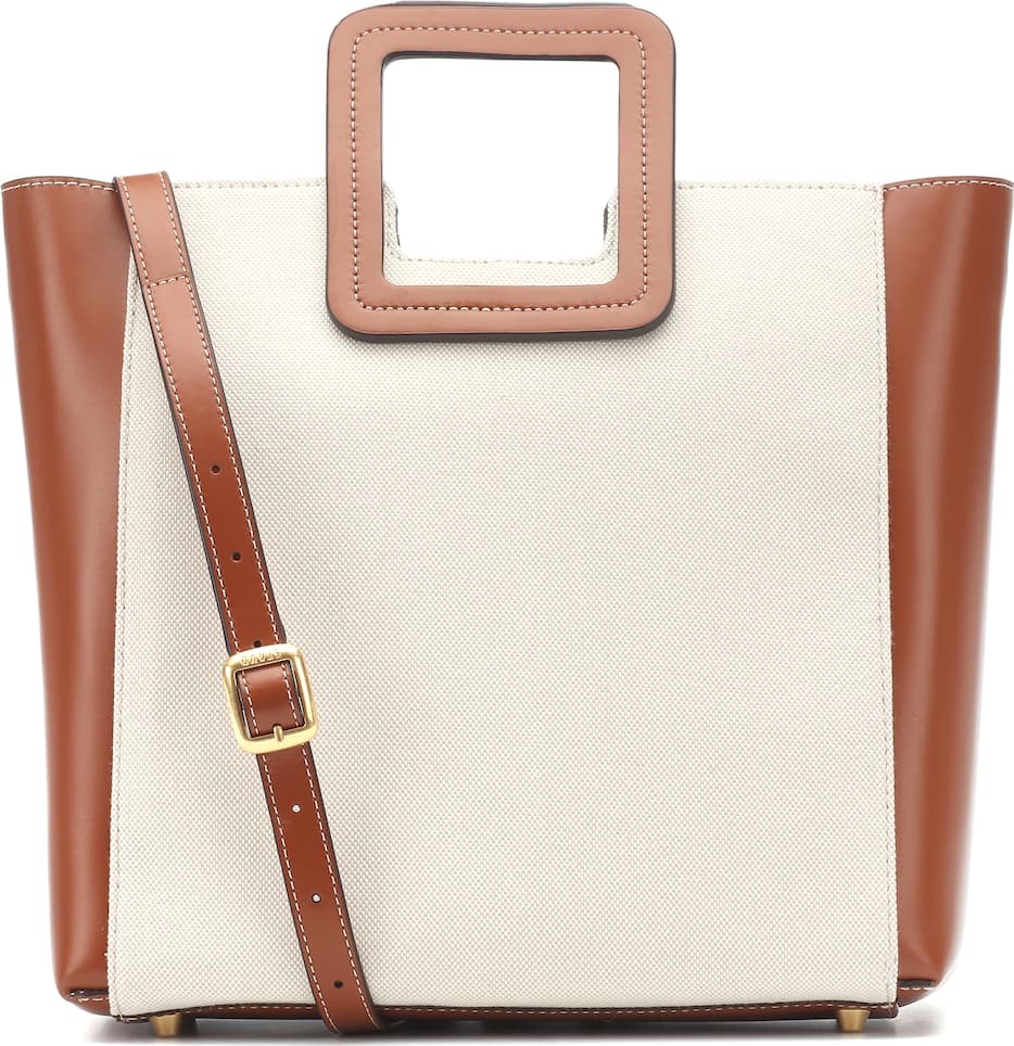 Staud Shirley canvas and leather tote