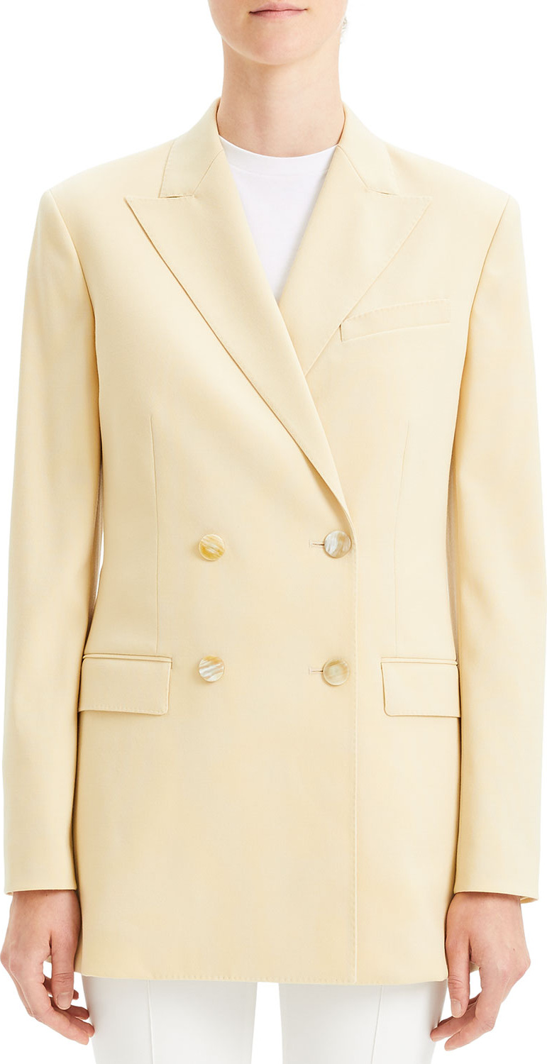 Theory Double-Breasted Tailored Wool Blazer