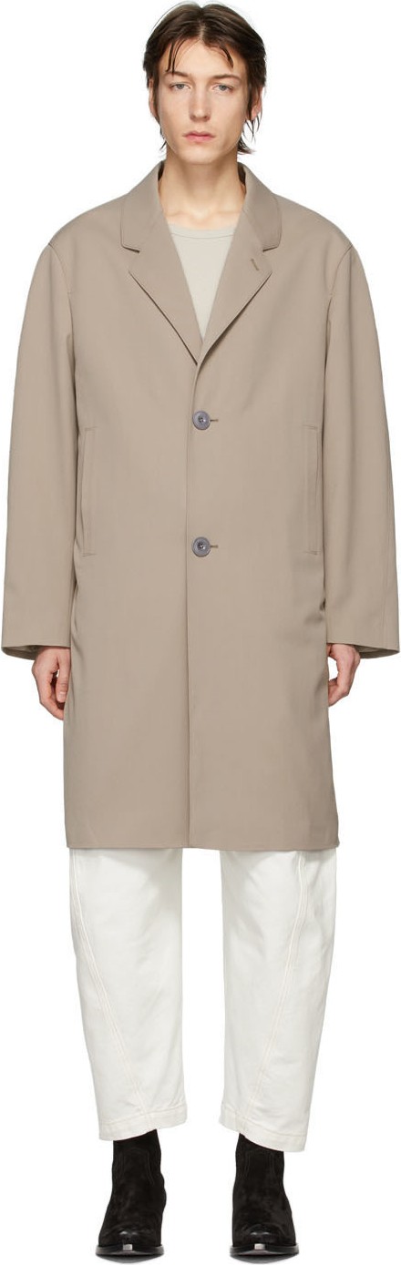 Lemaire Beige Wool Chesterfield Coat