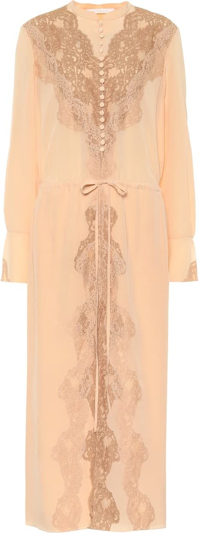 Chloe Lace-trimmed silk maxi dress