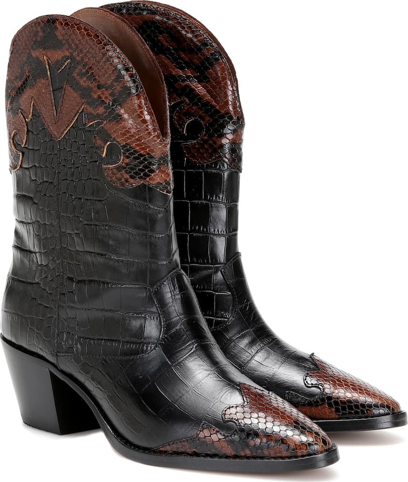 Paris Texas Snake and croc-effect cowboy boots