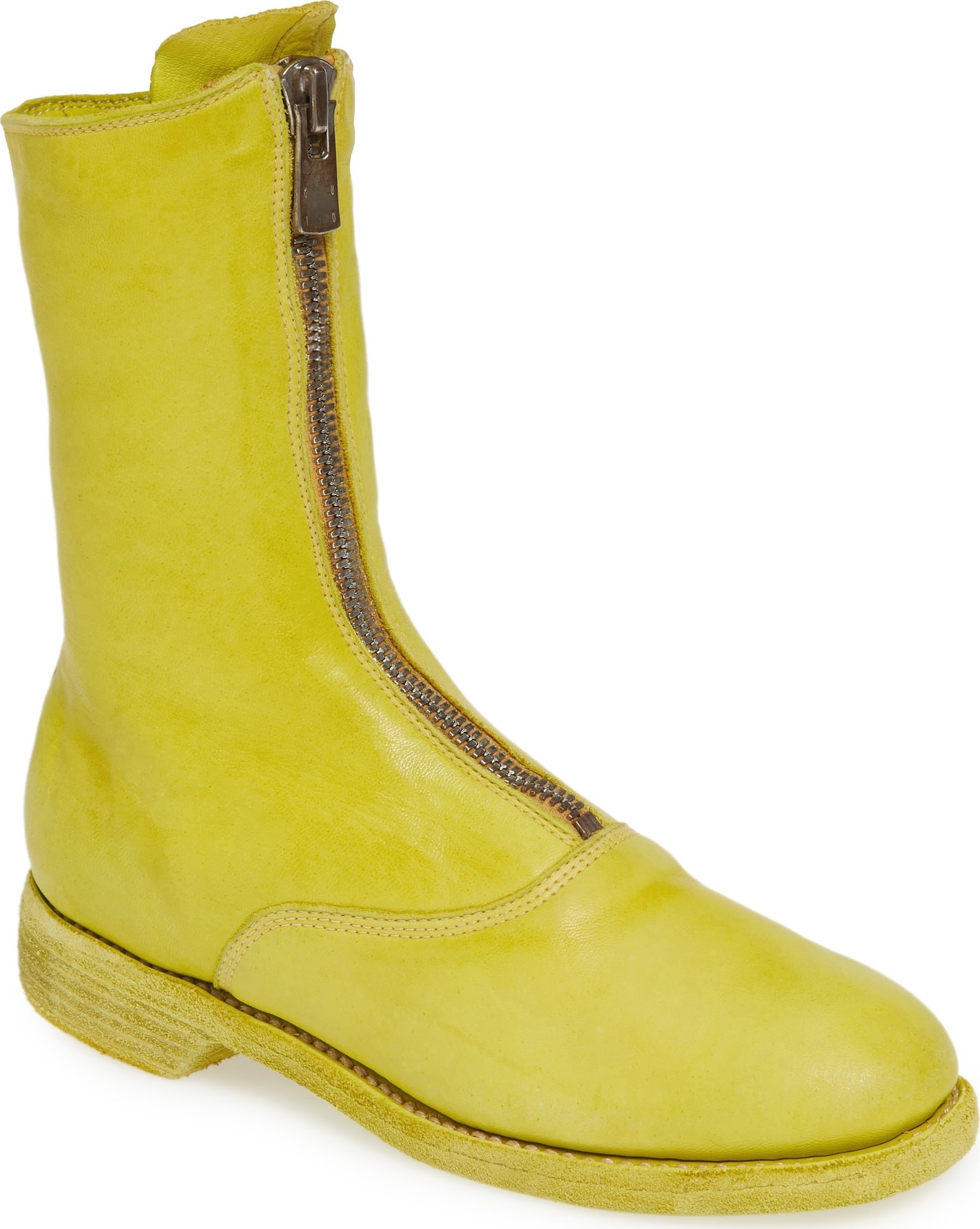 Guidi Front Zip Neon Army Boot