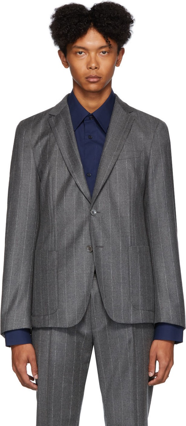 BOSS Hugo Boss Grey Pinstripe Nold Blazer