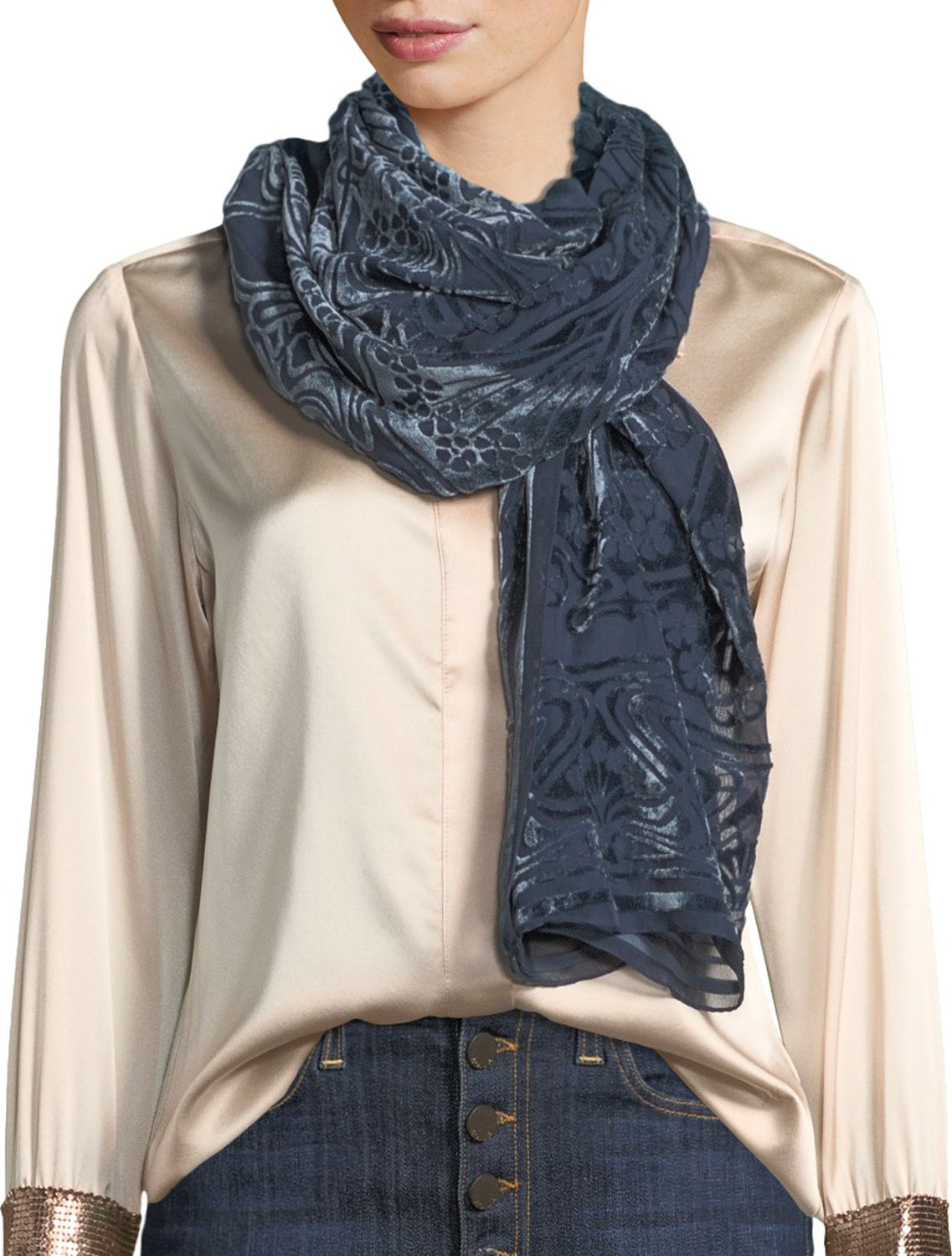 Liberty London Ianthe Velvet Burnout Scarf
