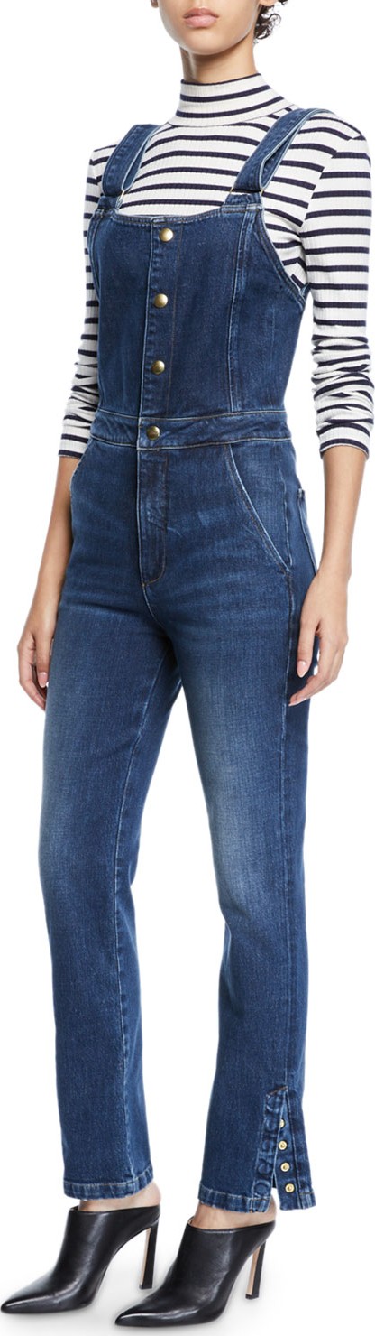 FRAME DENIM Parisian Straight-Leg Denim Jumpsuit